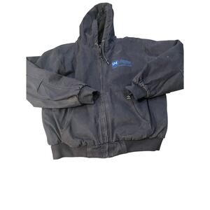 Dri Duck Cheyenne Black Canvas Hooded Work Jacket Mens XL Signature Electric